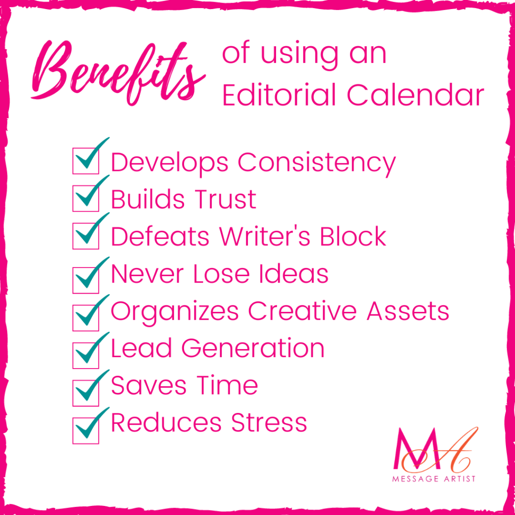 Benefits of using an editorial calendar