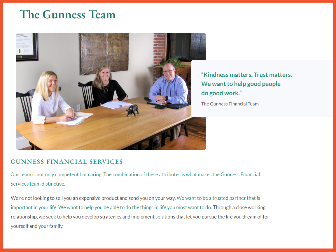 Gunness Financial Services team