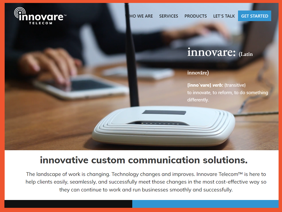 Innovare Telecom website thumbnail